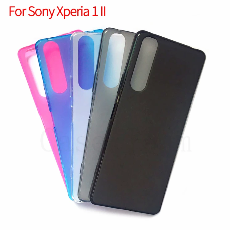 Матовый мягкий чехол из ТПУ для мобильного телефона Sony Xperia 1 II прозрачный пудинга