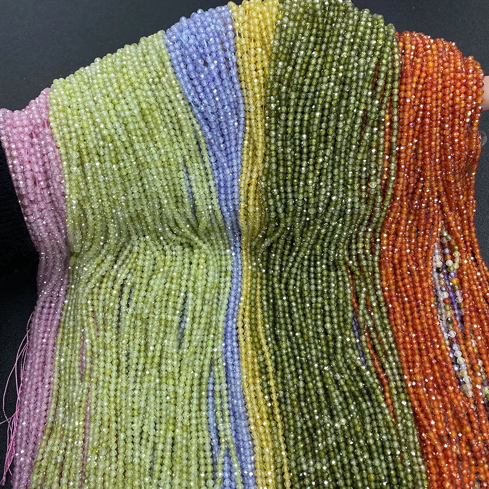 Маленькие граненые бусины из натурального циркона камень ангела отполированные