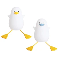 silicone duck night light with timer touch sensor rechargeable baby sleeping pat lamp soft touch mobile phone holder desk decor