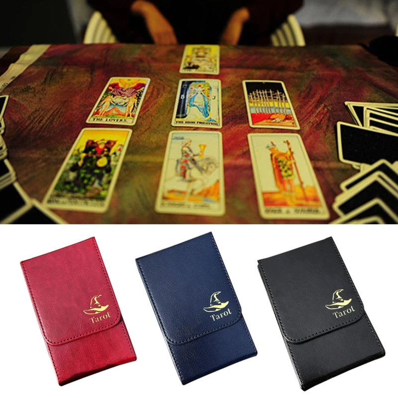 

Портативный футляр для хранения карт Tarot, Двойная кожаная коллекция, настольная игра, чехол для покера, футляр для карт Tarot