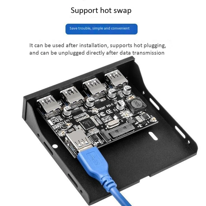 Переходник Pci-E на Usb 3 0 лицевая панель Usb-карта расширения переходник Pcie 5 дюйма
