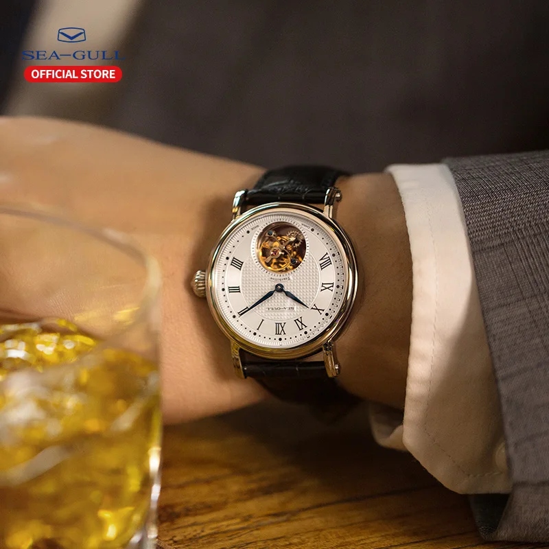 Часы с чайкой мужские механические часы tourbillon сапфировые из турбийона скелетом