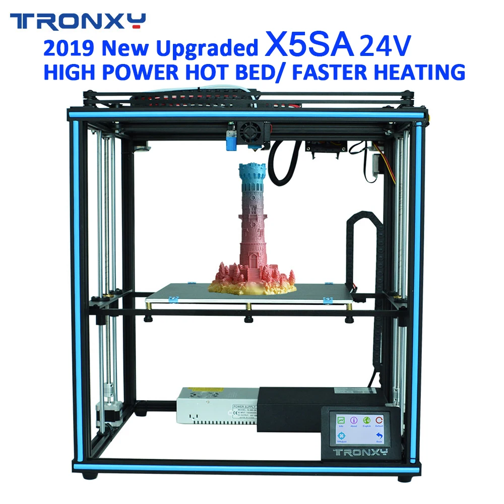 Tronxy X5SA высокоскоростной Flsun 24 в 3d принтер автоматический уровень большой размер предварительная сборка 3d принтер 3d машина с подогревом кровать сенсорный экран