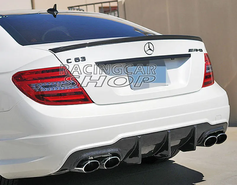 Реальные углеродного волокна заднее крыло багажника для губ спойлер Benz W204 C CLASS