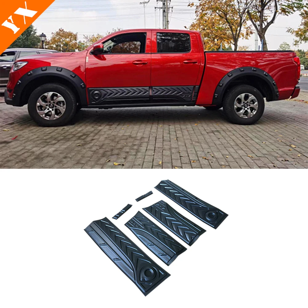

Black For Great Wall Cannon GWM Poer Ute 2020 - 2023 Accessories Car Four Exterior Side Door trim Decoration Protection Cover