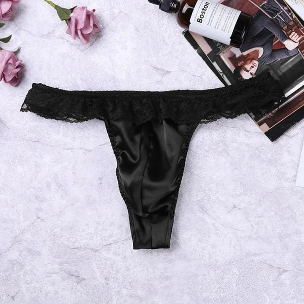 Женские атласные трусики с оборками и рюшами трусы для геев нижнее белье мужские