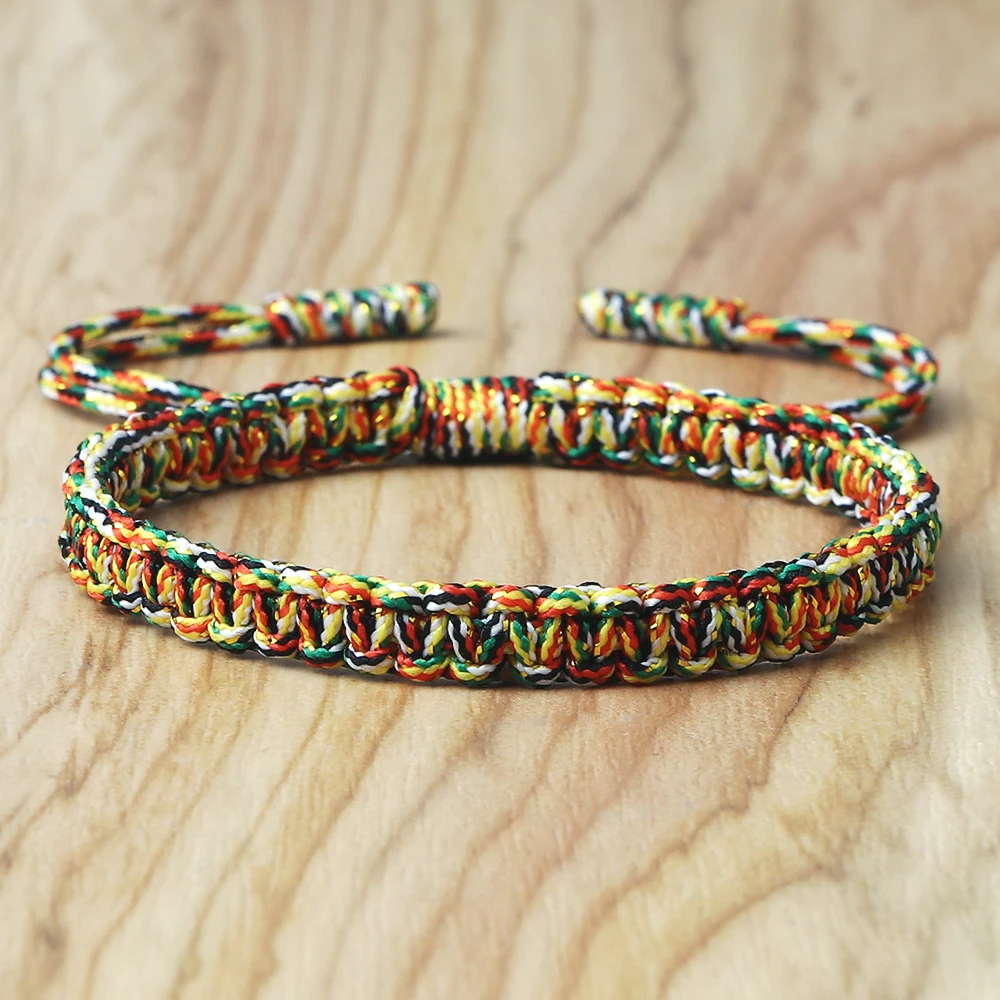 Многоцветные радужные браслеты для женщин и мужчин веревочный браслет ручной