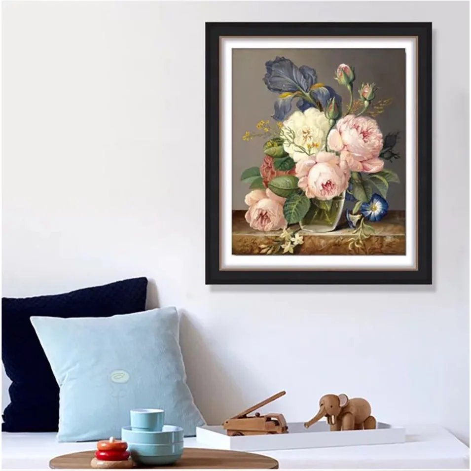 Набор для вышивки крестиком SNA Peony из кристаллов сделай сам квадратная мозаика 3