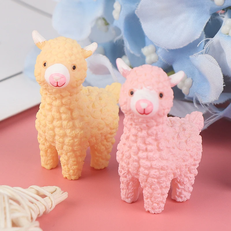 2 шт. DIY Украшение Милая статуя Альпака Модель Животного Фигурка домашний