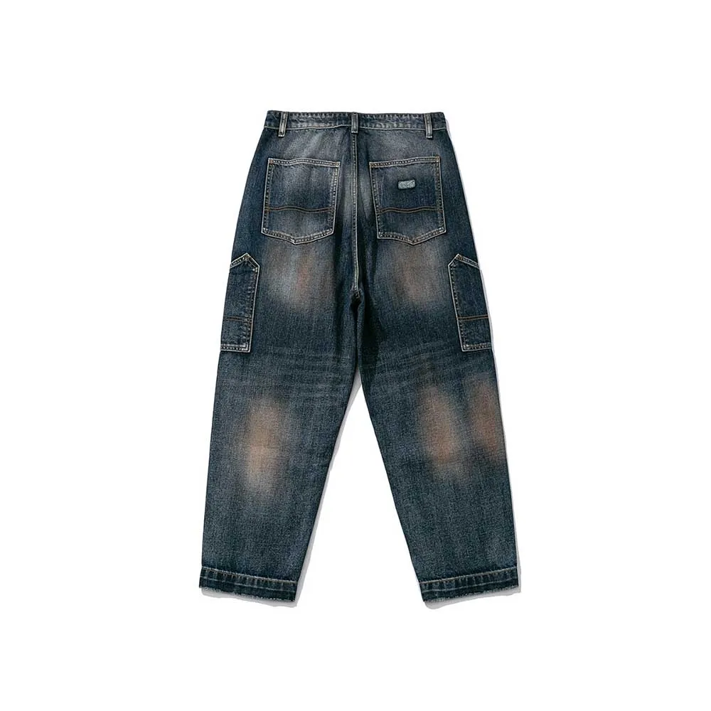 Vintage Distressed Baggy Jeans Men's Casual Hip Hop Harem Denim Streetwear Japanese Style Trousers