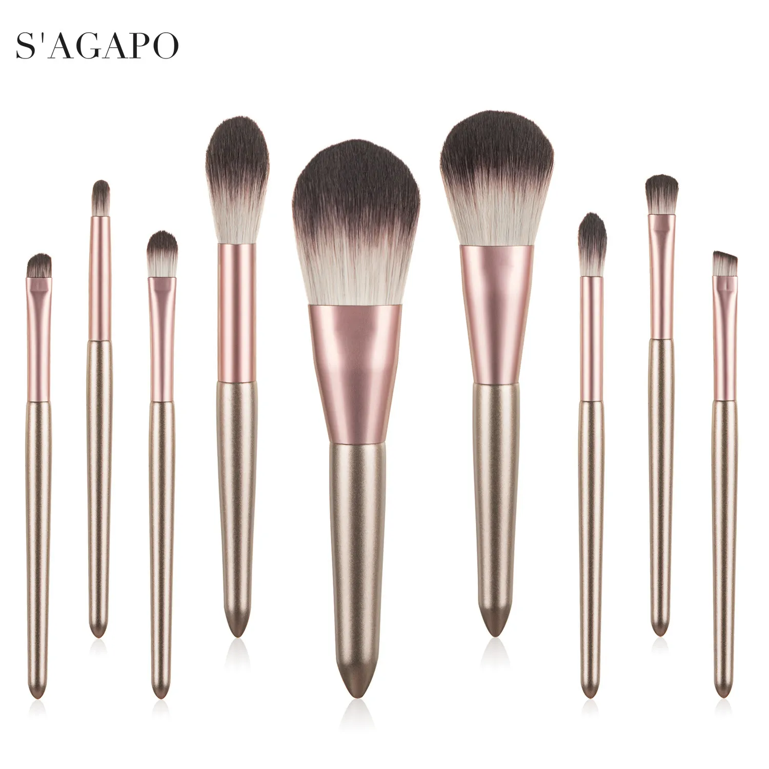 

S'AGAPO Luxury Makeup Brush Set For Foundation Powder Blush Eyeshadow Concealer Lip Make Up Brush for Cosmetics Makeup tools New