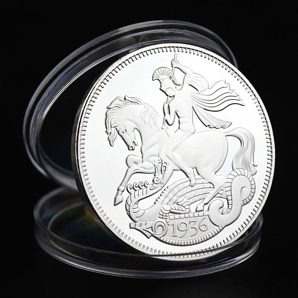 

Коллекционная Серебряная сувенирная монета король Эдвард VIII, коллекция Святого Георга и дракона, памятная монета