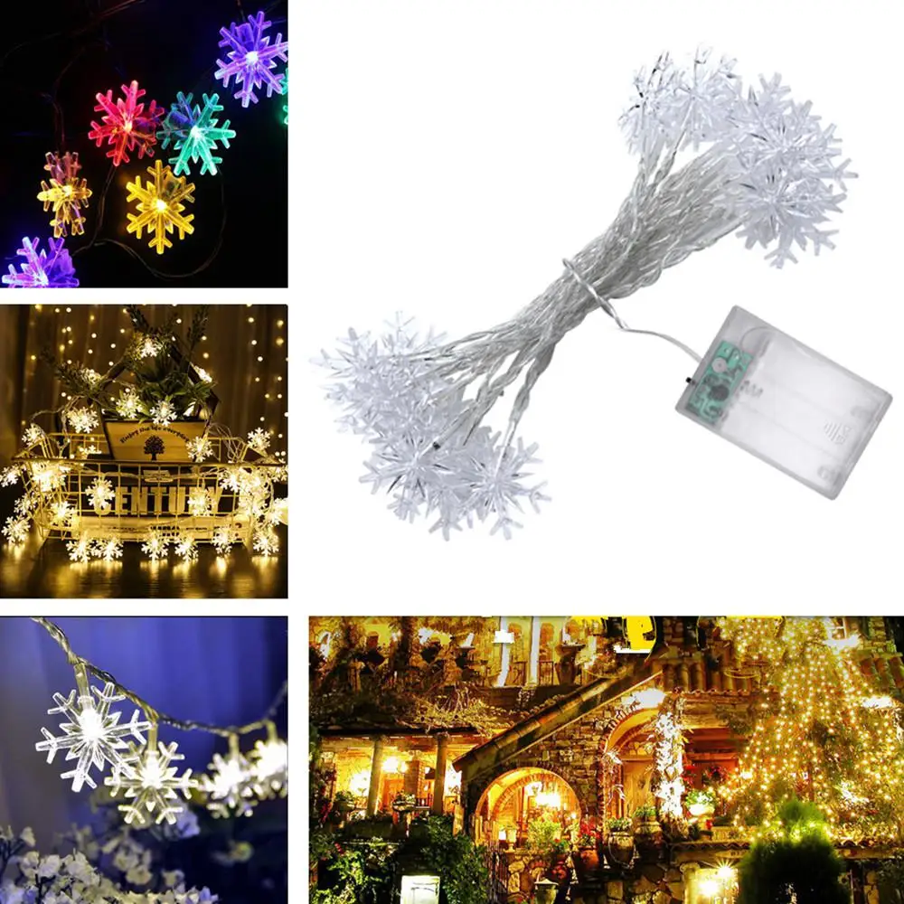 20 светодиодов Рождественский светильник в виде снежинок гирлянда 3M сказочный s