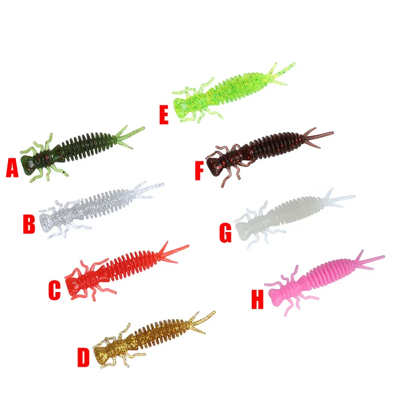 Мягкая приманка для личинки 20 шт. 16 цветов 5 см/1 2 г мягкий Шед рыбий запах стрекоза