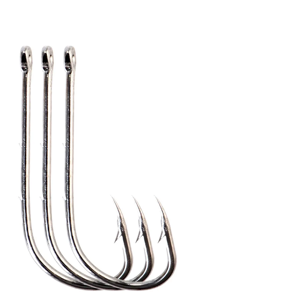 

12pcs/ Box Long Shank Fish Reversed Hooks Hi Carbon Steel Baithook Black Chrome Ringed Marine Cut Forged Sharp High Sensitivity