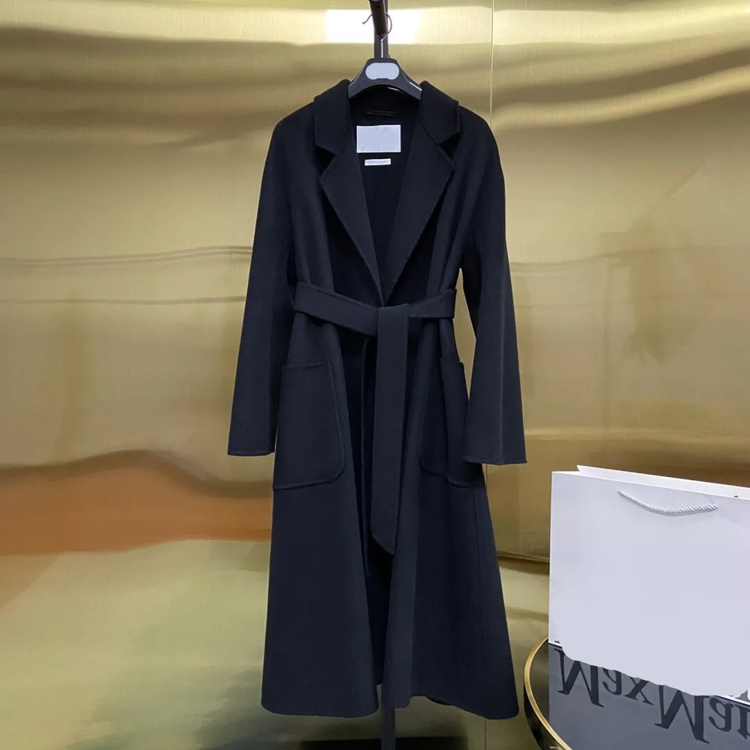 

labbro 100% cashmere Water Ripple Coat Woman Long Cashmere Coat 2021 Autumn Winter New High-end Double Breasted Femal Wool Coat