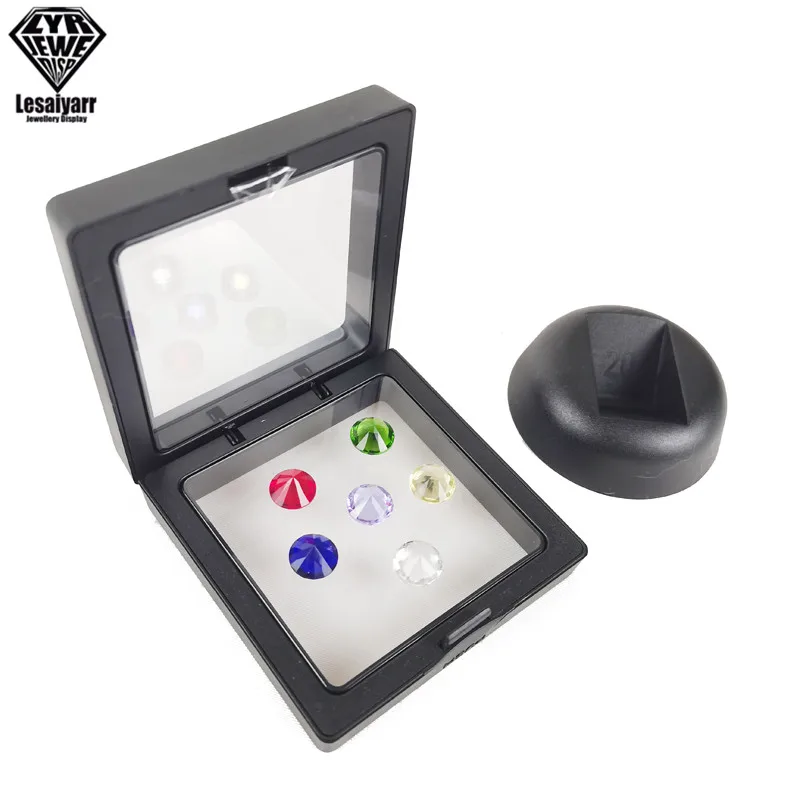 3D Floating Picture Frame Shadow Box Jewelry Display Stand Ring Pendant Holder Protect Jewellery Stone Presentation Case