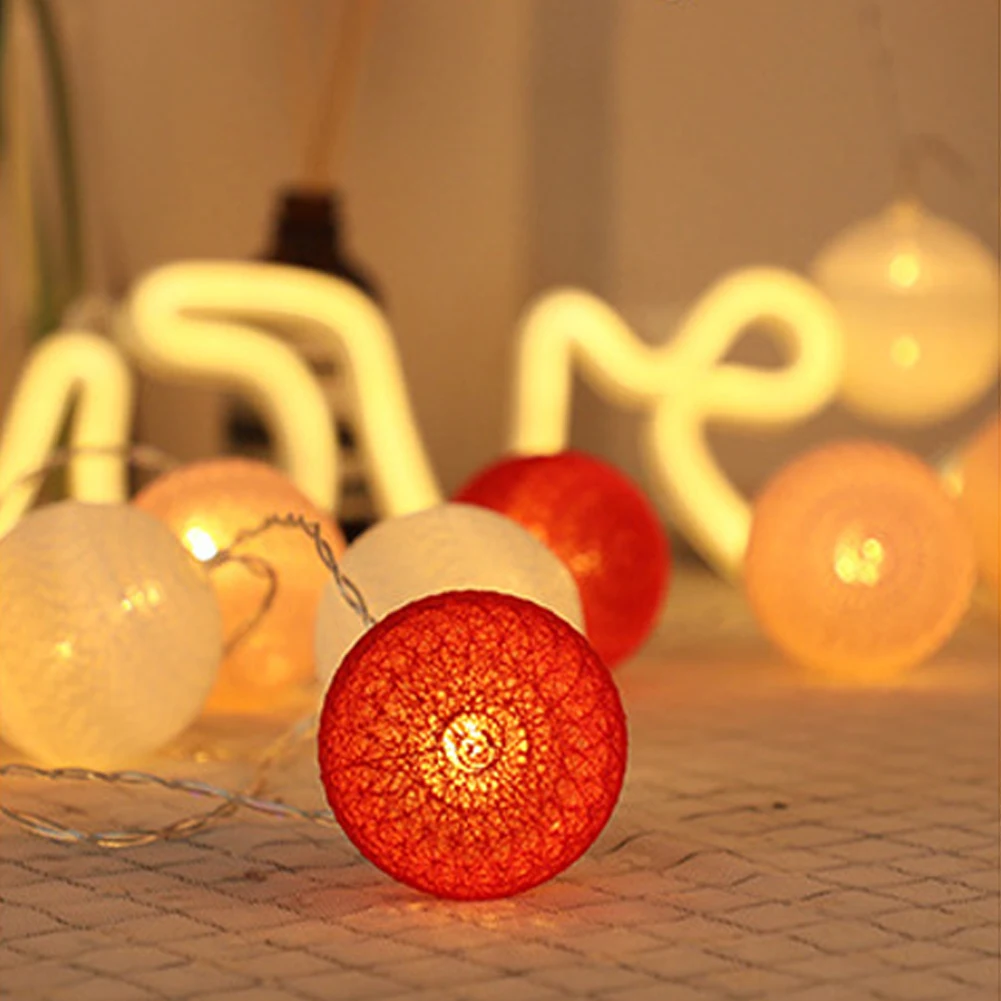 

Fairy Light Cotton Ball Multicolor String Light Party Supplies DIY Atmosphere Lamp LED Lamp Practical Durable Christmas Decor
