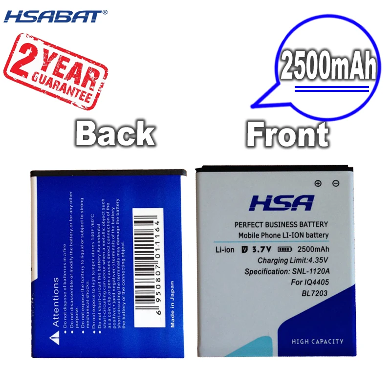 Новое поступление [HSABAT] 2500mAh BL7203 Сменный аккумулятор для Fly IQ4405 IQ4413|Аккумуляторы