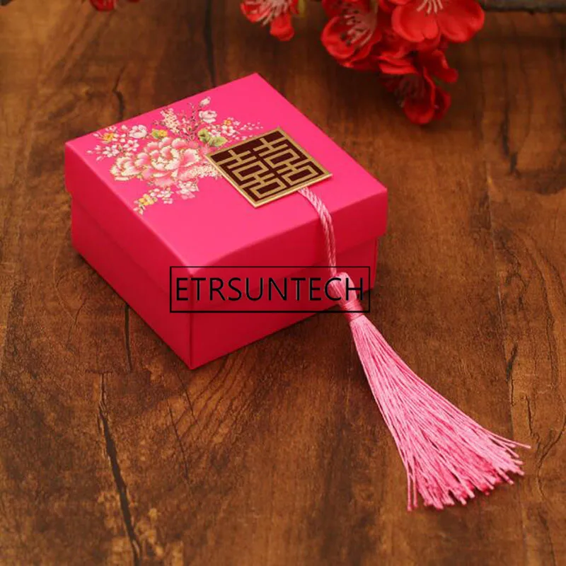 100 шт традиционные китайские коробки конфет двойного счастья вечерние упаковки с