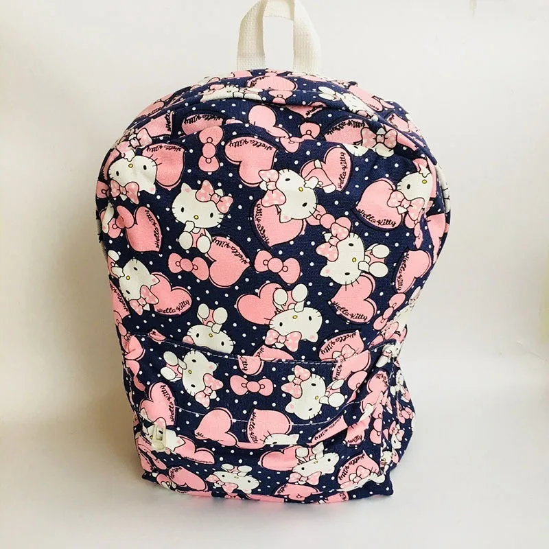 HELLO KITTY, простой рюкзак с принтом, модная мультяшная школьная сумка, многофункциональная Студенческая сумка, рюкзак для путешествий для девочек