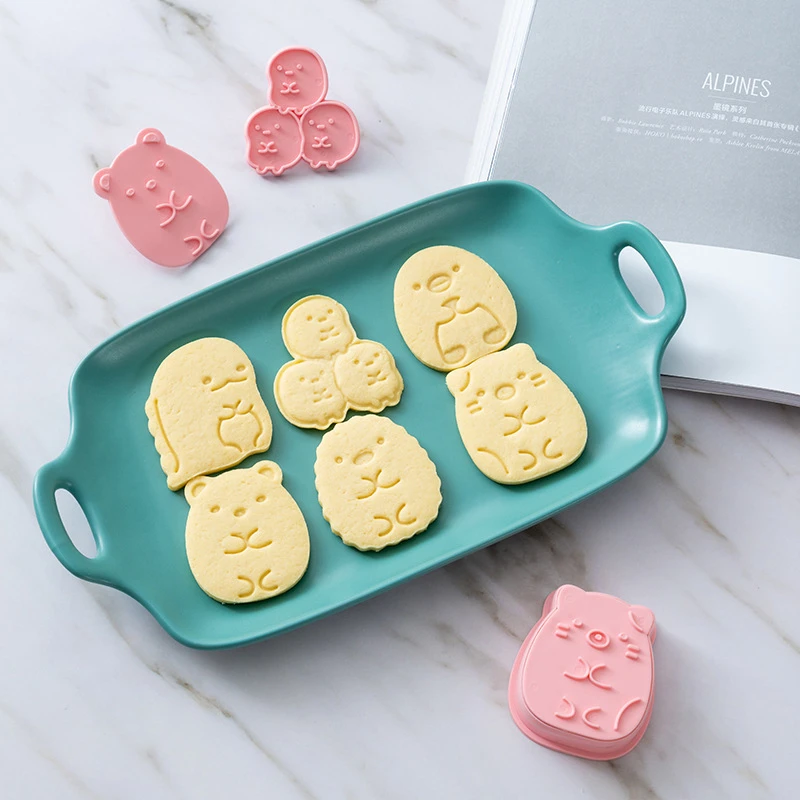 

Corner Bio Set of Cookie Cutters 3d Cartoon Mold Plastic Pressing Fun Baking Molding Unicorn Cookie Mould