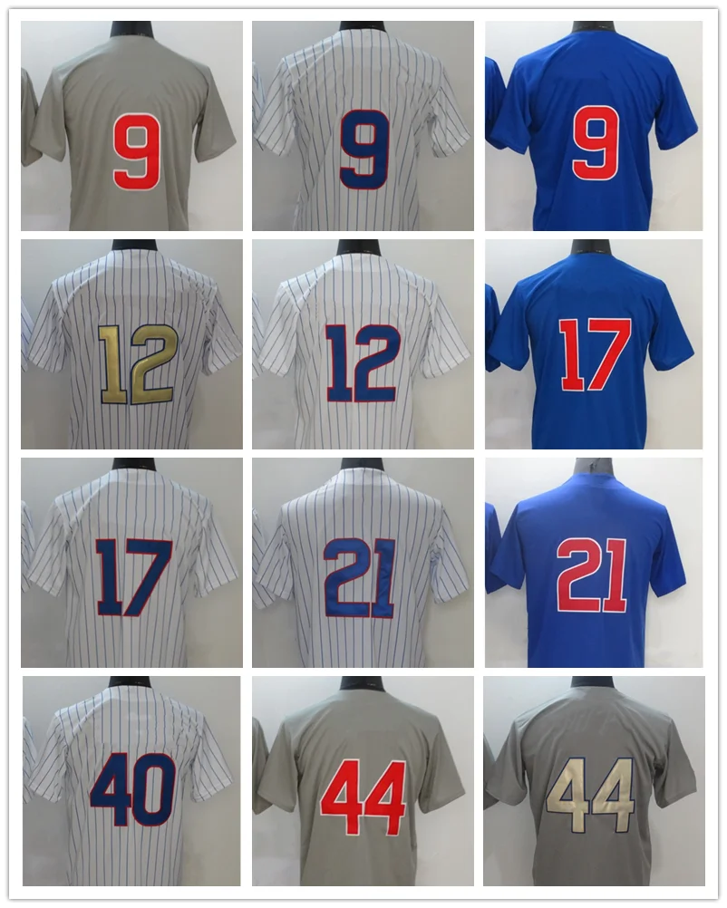 

Chicago 2022 New Baseball Jerseys Men's BAEZ #9 SCHWARBER #12 BRYANT #17 RIZZO #44 Retro Youth Women Luxury Brand With Logo