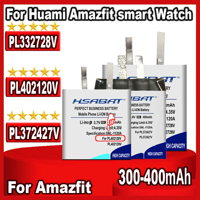 Аккумулятор PL502524V PL332728V PL402120V PL372427V для Huami Amazfit stratos 2 / bip A1608 Trex T-rex verge lite A1808 A1602 -