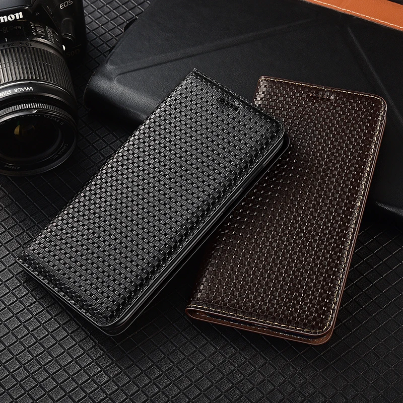 

Bamboo Grain Genuine Leather Flip Case For XiaoMi Mi 5x 6x A1 A2 A3 8 9 SE 9T 10 10T CC9 CC9E Lite Pro Plus Cover Wallet