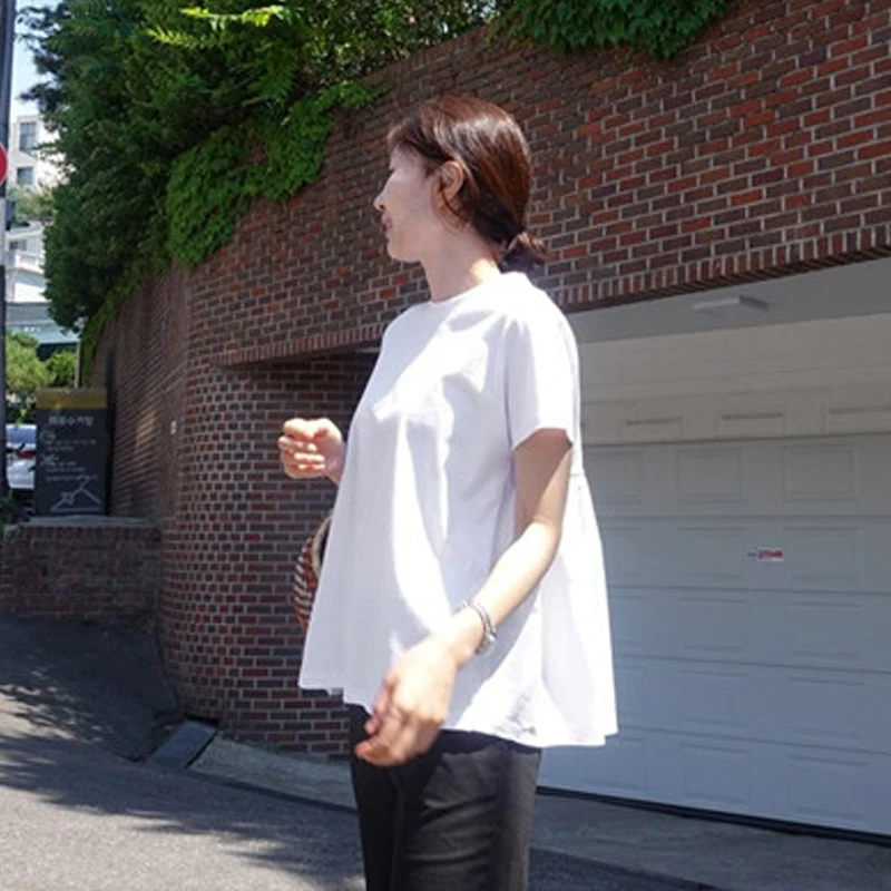 Летние 2021 новые хлопковые повседневные футболки с круглым вырезом Короткие