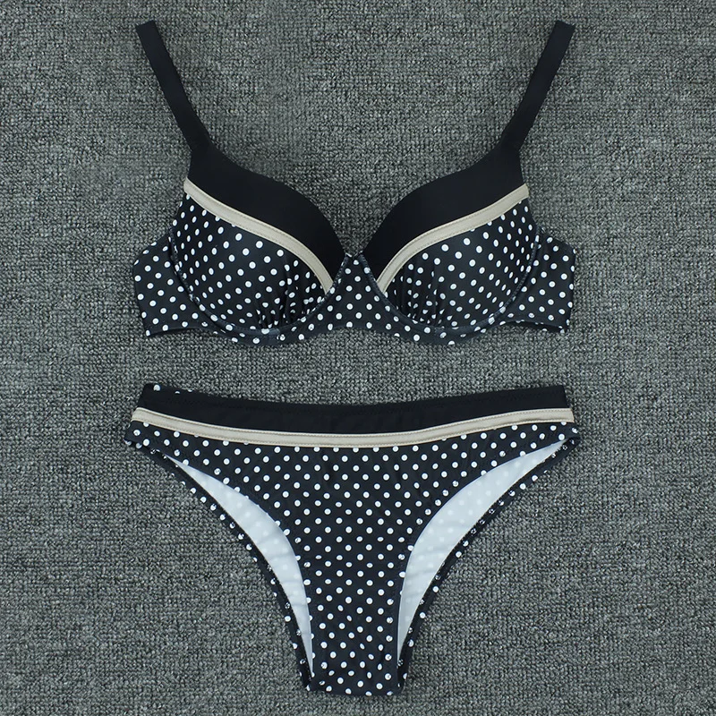 

Women Swimsuit Bikini Set Solid Adjustable Swimwear Beach Push Up