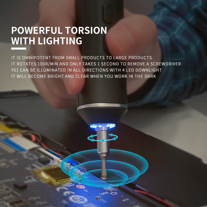 portable magnetic cordless electric screwdriver set with led light for mobile phone computer pc repair diy power tool free global shipping