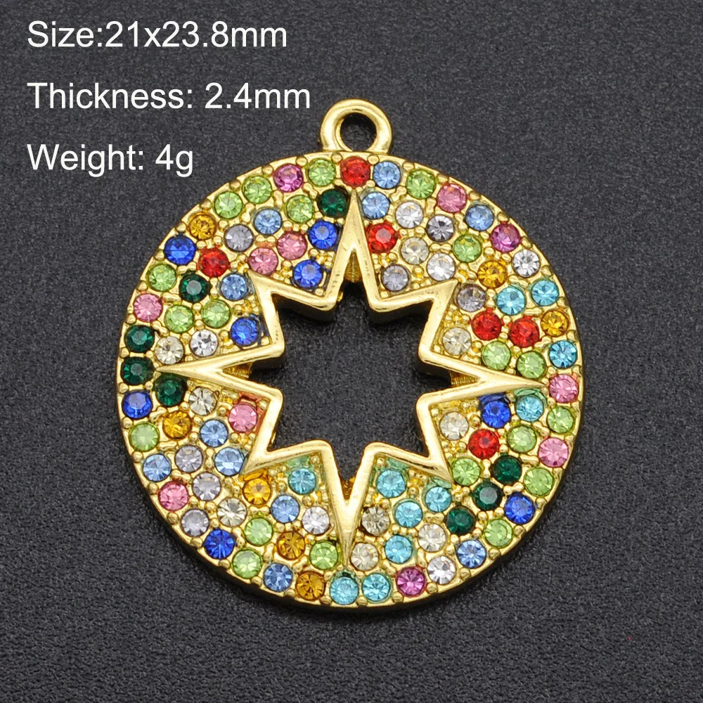 5 шт./лот сказочный Радужный кристалл звезда солнце луна очарование Модный кулон