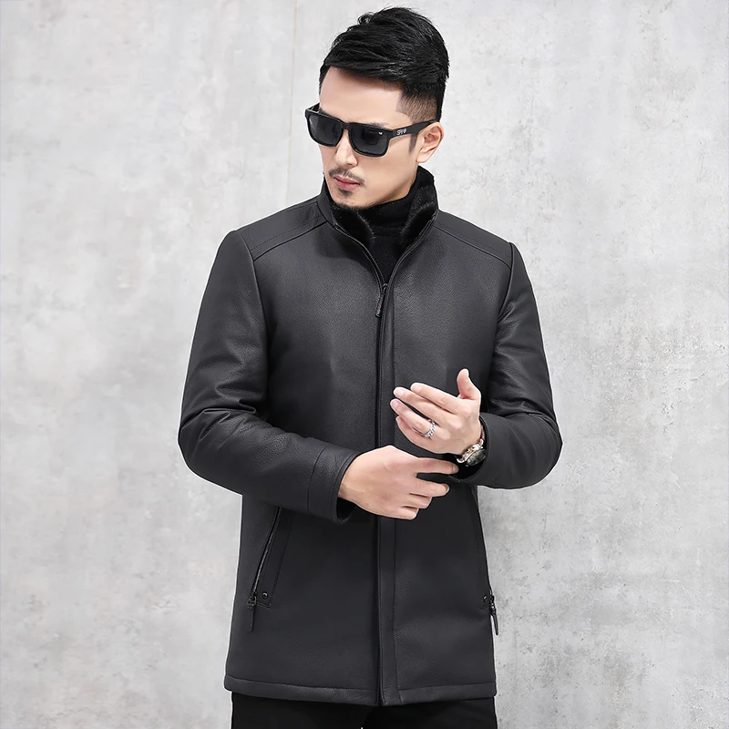 

peaked Mink coat, neck, cowhide coat, winter coat, duck feather man