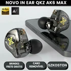 Наушники QKZ AK6 MAX, медные Hi-Fi наушники со съемным кабелем, с микрофоном, для геймеров