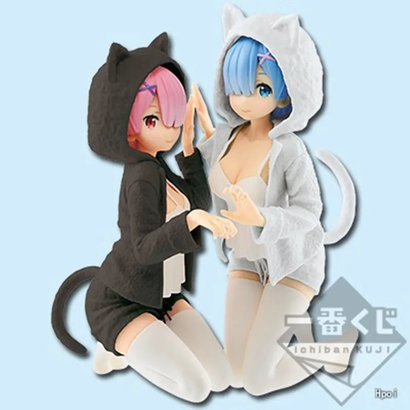

Anime Re: Zero Figure Twin Ram and Rem Nyanko Mode Ver. PVC Rem Action Figure Collectible Model Toy 2 Styles