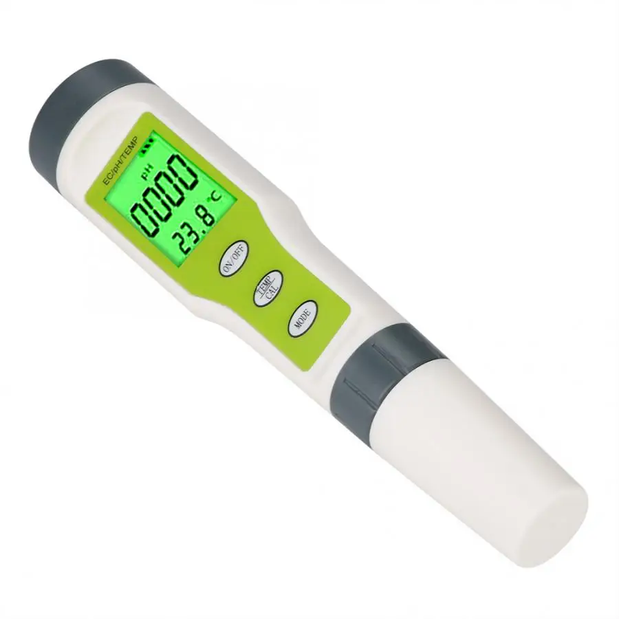 Тестер качества воды в рыбацком аквариуме 3 1 PH/EC/Temp с дисплеем черного