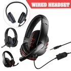 Проводная игровая гарнитура 3,5 мм, стерео, видео, наушники с низкими басами для Xbox One, PS4, ПК, игровые наушники, высокое качество