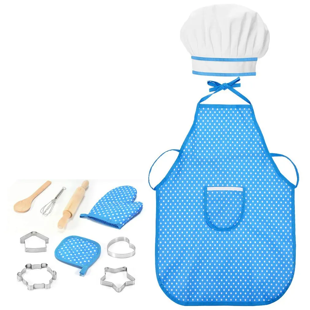 

11pcs Children's Kitchen Supplies Simulated Baking Suit Waterproof Apron Pretend Play House Toys Baking Tools Girls Cooking Toys