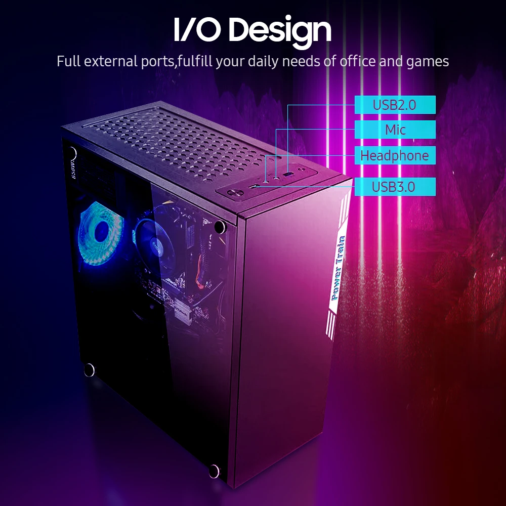 Чехол для настольного компьютера ATX с полным обзором Прозрачный чехол ПК