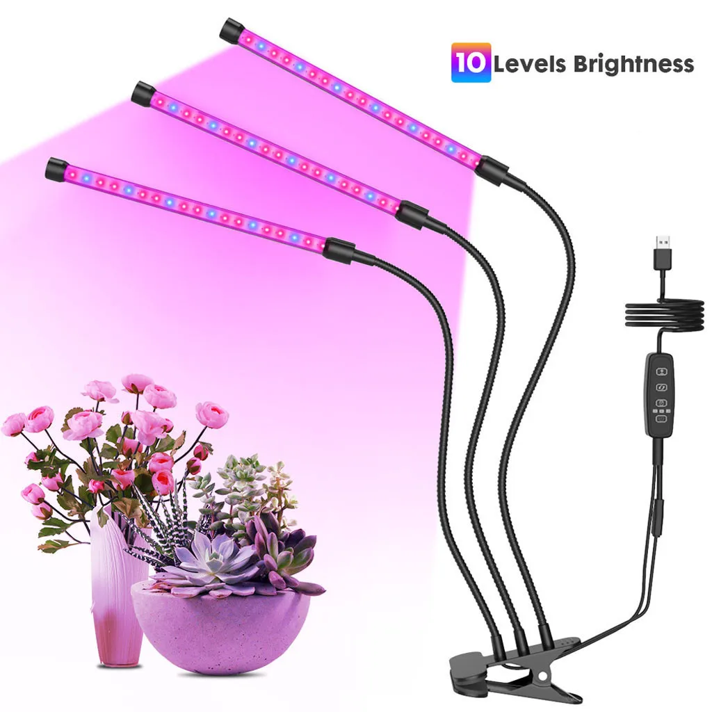 Новинка лидер продаж 2019 60 светодиодных ламп для растений с 3 головками