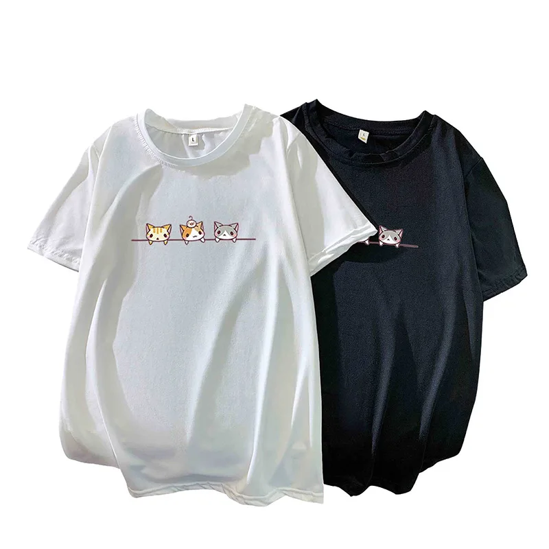 

Fashion Women's T Shirt Harajuku Cute Cartoon Cat Bear Butterfly Kawaii Tops O-neck Summer Japanese Funny Casual Girl Tee