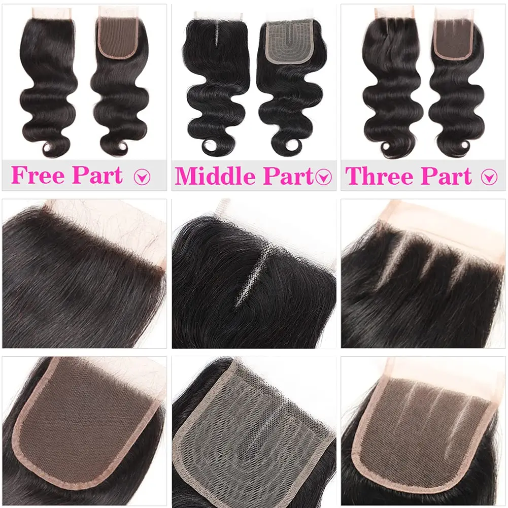 Water Wave Bundles With Closure 4×4 Curly Hair 3 4 Lace Remy Human | Шиньоны и парики