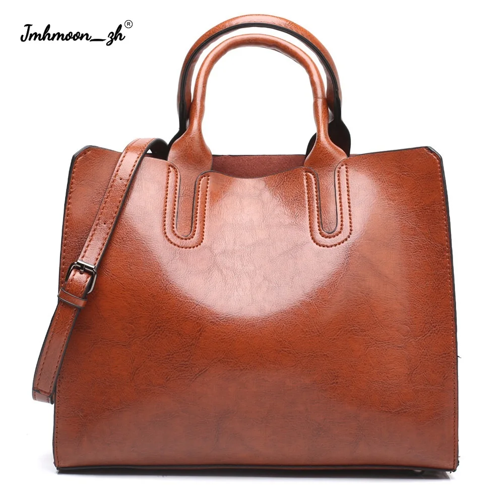 

Винтажная сумка с ручками сверху для женщин, модная сумка на плечо из искусственной кожи с масляным воском, дизайнерские Роскошные деловые ...