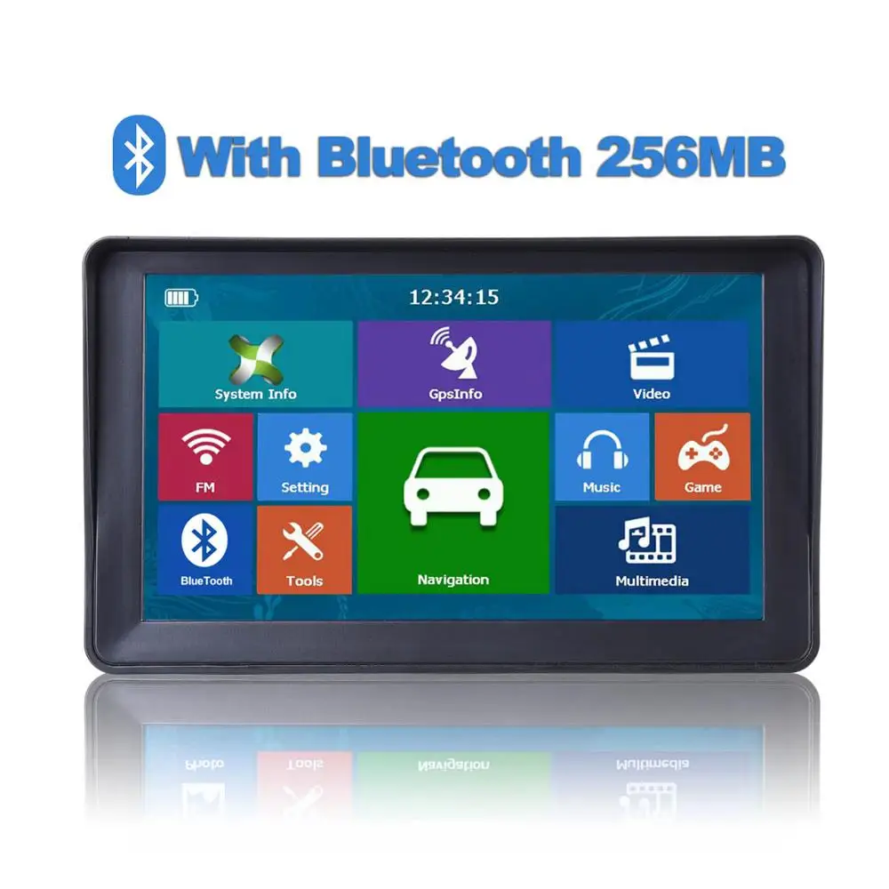 with Bluetooth 256MB 7066 Катарина 7 дюймов Солнцезащитный козырек 8G 256MB емкостный автомобильный gps-навигатор Bluetooth Европейская карта Автомобильная gps карта грузовика - Размер экрана, дюймов: with Bluetooth 256MB