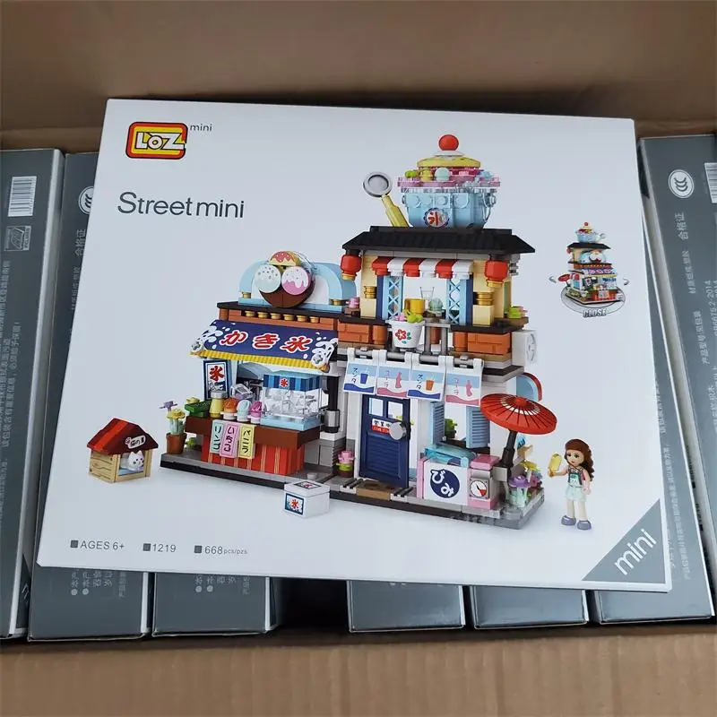 LOZ блоки милый уличный магазин Строительные кирпичи для автомобиля Роскошная