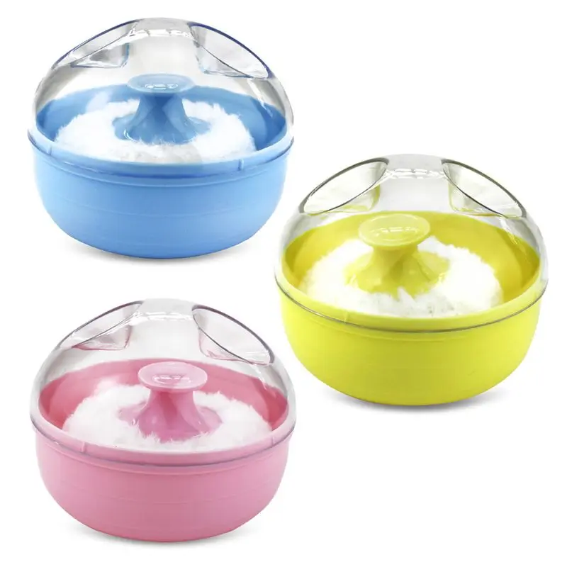 Portable Baby Soft Body Talcum Powder Puff Sponge + Box Case Container Useful Baby Powder Puff