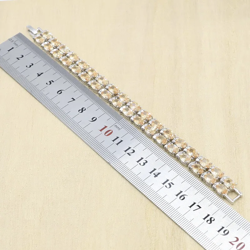 Геометрические шампанское цирконами серебряные Цвет набор украшений для женщин