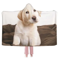 cute pet dog super soft warm hoodie cape wrap blanket for kids adult sofa bedroom gift