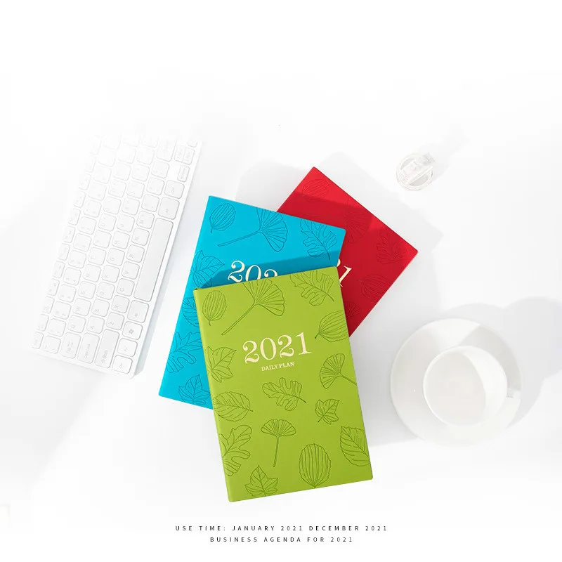 

365 Days Soft Pu Leather A5 Daily Weekly Monthly Planner Notebook 5.5x8.3" Agenda 2021 Journal Organizer Notebook Diary Notepad